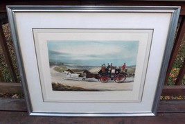 Huge 1867 Lithograph &quot;Up Hill Springing &#39;Em&quot; Prof. Framed Matted Mess rs Fores - £133.10 GBP