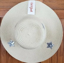 Cat &amp; Jack™ ~ Girls&#39; Star Decorated Brim &amp; Floppy Hat ~ Natural Colored One Size - £17.93 GBP