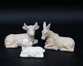 International Bazaar Pastel Nativity Donkey Cow Lamb Replacement Pieces LOT 3 - £23.79 GBP