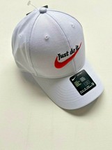 Nike Just Do It Child Unisex Hat Cap White Orange Swoosh - £54.41 GBP