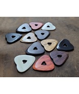 12 Horn Bone Wood Handmade Heart engraved in Heart Shaped Guitar picks p... - £23.54 GBP