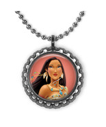  Disney Princess POCAHONTAS 3D Bottle Cap Necklace | Gift for Kids - £3.88 GBP