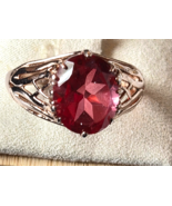 STS Sterling Silver Pink quartz Gemstone Ring Size 9 - $48.26