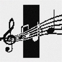 Pepita Needlepoint Canvas: Letter I Music Notes, 7&quot; x 7&quot; - £39.38 GBP+
