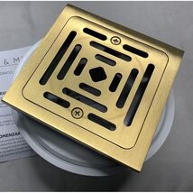 Signature Hardware 479111 Adelphi 4-1/2" Square Shower Drain - Brushed Gold - $39.90