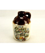 Brown &amp; White Flower Frog Moonshine Jug, State of Ohio Souvenir, Conrad ... - $33.50 CAD