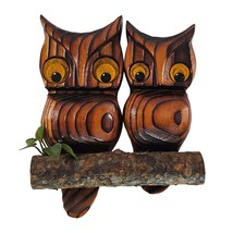 Handcrafted Green Mountain Wooden Owl Wall Art Rustic Decor Unique Felt ... - $24.99