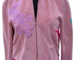 Donald Pliner Suede Leather Bomber Jacket Coat Embroidery New XS/S Lined $1500 - $540.00