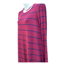 Gap Women&#39;s Burgudy with black stripes L/S Dress Small new Tags gift swing - £15.63 GBP