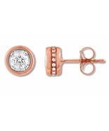 1/2 Carat Round Diamond Stud Earrings 10K Two-Tone Rose Gold Finish For ... - £38.15 GBP