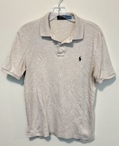 Polo Ralph Lauren Shirt Mens Small Beige Heathered Short Sleeve Golf Work Casual - £11.62 GBP