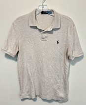 Polo Ralph Lauren Shirt Mens Small Beige Heathered Short Sleeve Golf Work Casual - £11.60 GBP