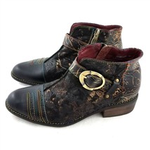 L’Artiste By Spring Step Georgiana Bootie Black Multi Leather Womens 37 6.5 to 7 - £63.30 GBP