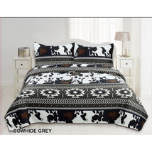 Aztec &amp; Cow Print Southwestern Bedding Set   Velvet Bedspread Oversized ... - £65.69 GBP+