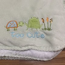 Koala Baby Mint Green Fleece Blanket 2007 Turtle Frog Blanket says “Too cute&quot; - £13.61 GBP