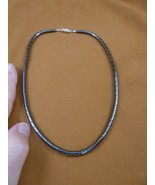 (v489-18) 16&quot; Black Hematite Iron oxide skinny bead Gem beaded Necklace ... - $26.04 CAD