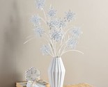 Set of 6 Glittered Snowflake Stems by Valerie in White - $193.99