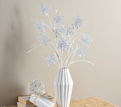 Set of 6 Glittered Snowflake Stems by Valerie in White - £157.51 GBP