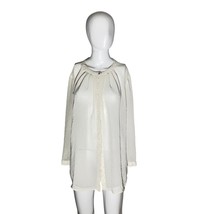 Liz Claiborne Career Ivory Sheer Dot Chiffon Blouse – L - $14.85