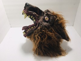 Werewolf Halloween Mask Scary Vicious Snarling Fang Teeth Gold Eyes Rubber - £26.95 GBP