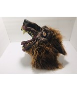 Werewolf Halloween Mask Scary Vicious Snarling Fang Teeth Gold Eyes Rubber - £25.61 GBP