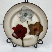 Pfaltzgraff Painted Poppies 8.75&quot; Salad Plate Stoneware Gray Red Tan Flowers - £13.05 GBP