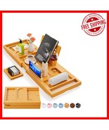 Luxury Bamboo Bathtub Caddy with Removable Trays – Ideal Wedding &amp; Home ... - €29,89 EUR