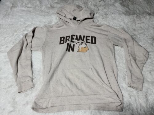 Beer Glass Brewed in Michigan Hoodie L Microbrewery Shirt Made USA Draws... - $5.56