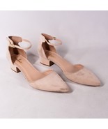 Lulus Buckle Strap Chunky High Heel Pumps Women&#39;s 11 Dress Shoes Beige T... - $16.83