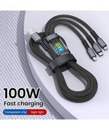 3-in-1 100W 5A Fast Charging USB To Type-C Micro Fast Charger Cable For ... - £15.71 GBP