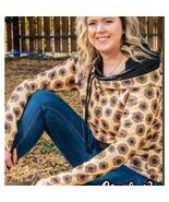 Yellow &amp; Black Sunflower Double Hood Hoodie - 2X - $708.26 MXN