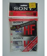 Sony HF Type 1 Normal Bias 60 Minutes Cassette Tape 2 Pack New Sealed - £6.26 GBP