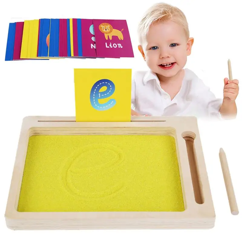  with wooden pen includes alphabet flashcards for preschool writing letters and numbers thumb200