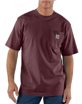Carhartt K87 Men&#39;s Loose Fit Short-Sleeve Pocket T-Shirt, Port, 3XL - $46.94