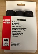 Porter Cable 1&#39;&#39; x 4.5&#39;&#39; 50 Grit Spindle Resin Cloth Sanding Sleeve (3 pk) - £5.08 GBP
