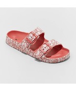 Shade &amp; Shore Neida EVA 2 Band Footbed Slide Sandal Size 8 Red New - $16.44