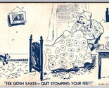 1940s Comic Arcade Card Sick Woman and Cat Quit Stomping Your Feet! K5 - $5.07
