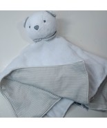 Carters Lovey White Bear Plush Security Baby Blanket Rattle Gray Stripes... - $137.53 CAD
