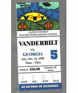 VANDERBILT COMMODORES vs GEORGIA BULLDOGS 1999 College Football Game Tic... - $185.15 MXN