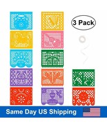 3Pack Mexican Banner Plastic Papel Picado Banner Large Fiesta Party Deco... - £19.22 GBP