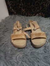 Real LEATHER Beige Ladies Sandals by Karyoka. Size 4 Must be seen size 4 - $17.91