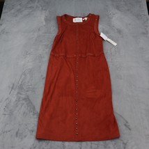 Spense Dress Womens 8 Red A Line Sleeveless Button Round Neck Canvas Polyester - £31.12 GBP