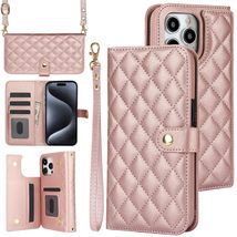 for iPhone 14 Pro (6.1 inch (Color: Rose Gold) Premium Leather Magnetic ... - $59.00