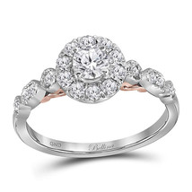 14kt Two-tone Gold Round Diamond Solitaire Bridal Wedding Engagement Ring 3/4 - £1,118.09 GBP