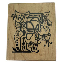 PSX Letter F Botanical Floral Monogram Initial Rubber Stamp F-1105 Vintage 1993 - £15.44 GBP