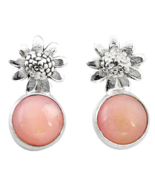 Pink Opal Earrings, 925 Silver, Handmade - £23.70 GBP