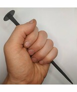 Very long hand forged nail, forged iron, black Iron - $10.88 CAD