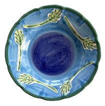 WILLIAMS-SONOMA &quot;Country Fair&quot; 9.5” Pasta Soup Bowl Asparagus Blue Green - $19.20