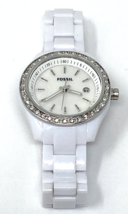 Fossil White Link Pave 3 Hand Date Watch, Fits Small Wrist - £26.65 GBP