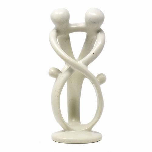 Primary image for Soapstone Family Sculpture Natural 8-inch Tall - 2 Parents 2 Children